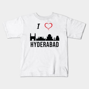 I love Hyderabad Skyline Telugu Telangana Culture Kids T-Shirt